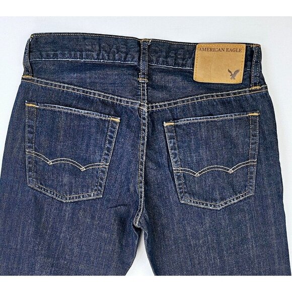American Eagle Outfitters Size 28X30 Men's Straight Blue Denim 5 Pocket Jeans - Picture 6 of 10